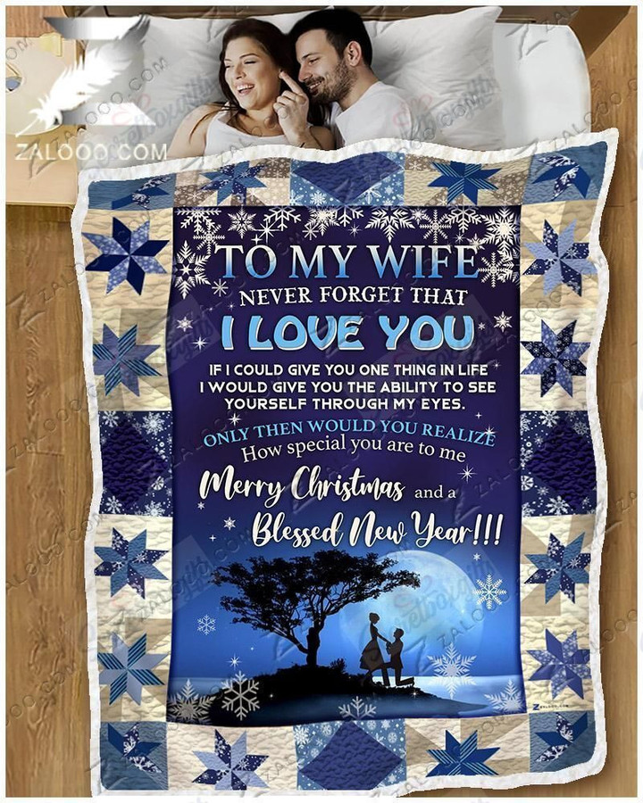 To My Wife Merry Christmas And A Blessed New Year Gs-Cl-Dt1810 Fleece Blanket
