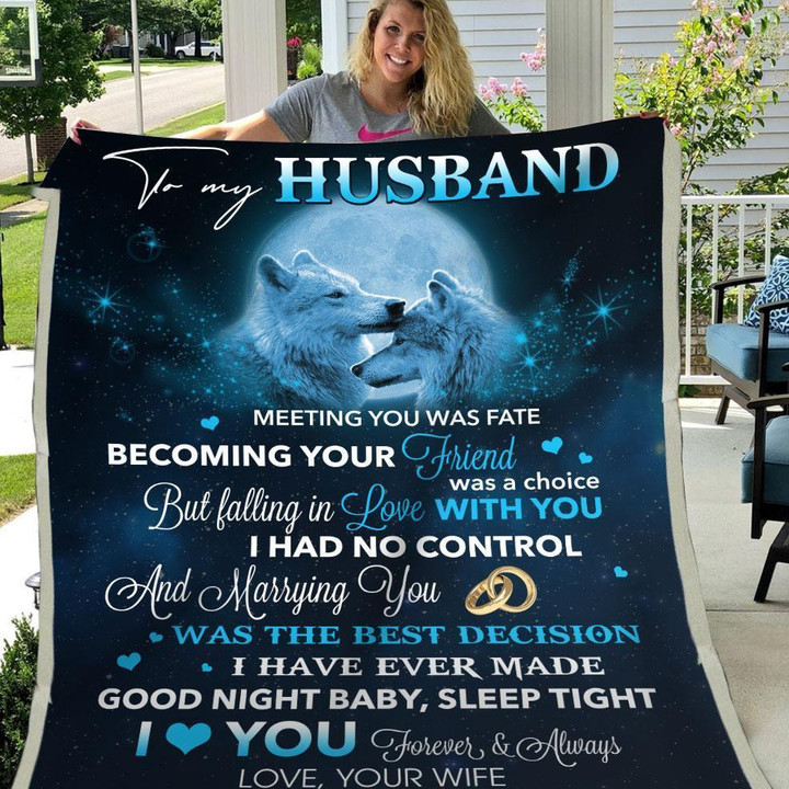 Gift For Husband Marrying You Was The Best Decision Cozy Fleece Blanket, Sherpa Blanket