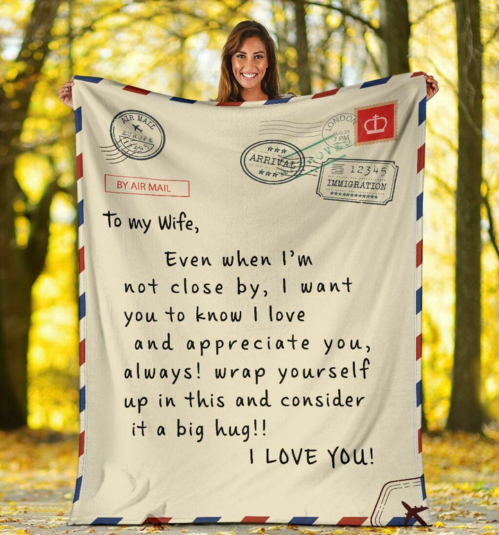 To My Wife - I Love You Message Fleece Blanket