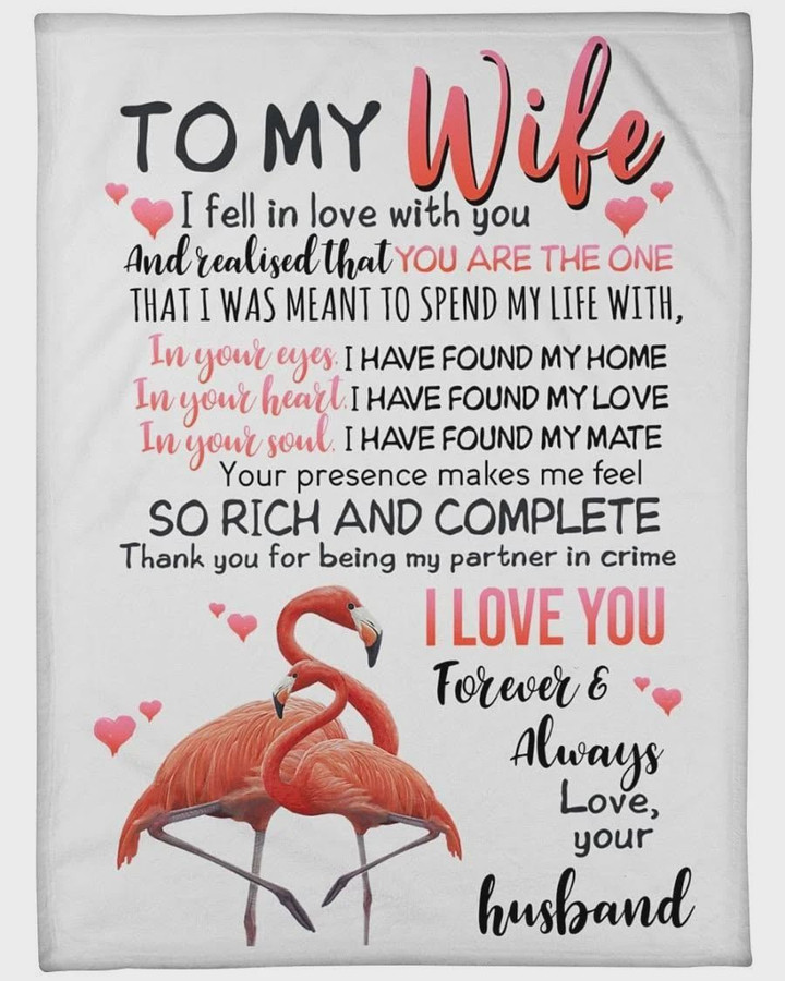 Personalized Fleece Blanket To My Wife I Fell In Love With You I Love You Forever Always Gift For Birthday Christmas Thanksgiving Graduation Wedding