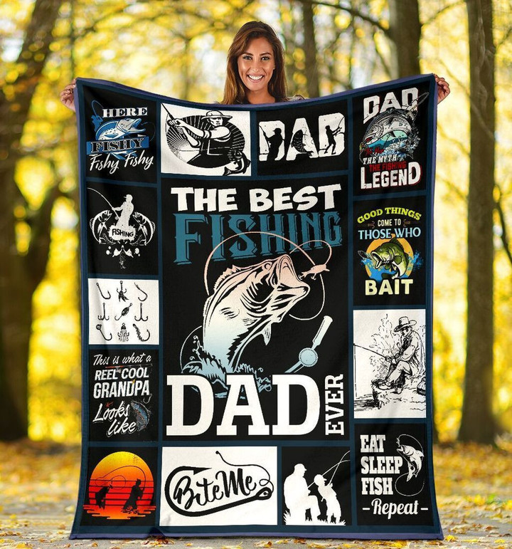 To My Dad Fishing Fleece Blanket The Best Fishing Dad Ever Great Customized Blanket For Birthday Christmas Thanksgiving