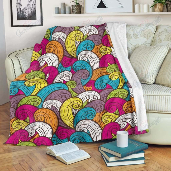 Colorful Surfing Wave Gs-Cl-Ld0707 Fleece Blanket