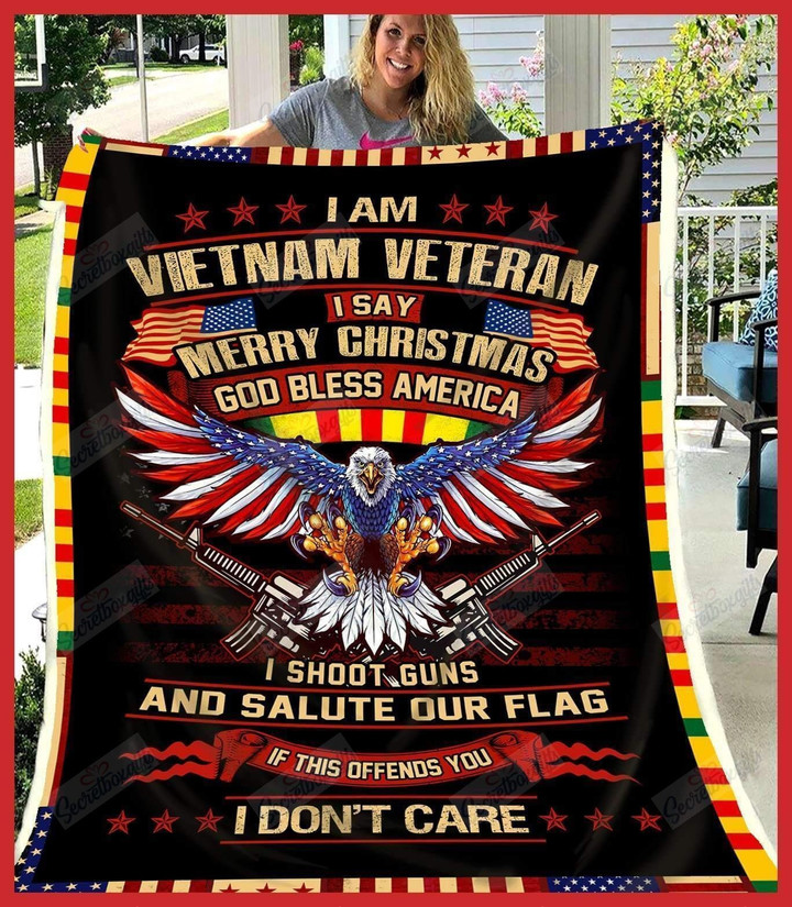 Vietnam Veteran God Bless America Gs-Cl-Dt1610 Fleece Blanket
