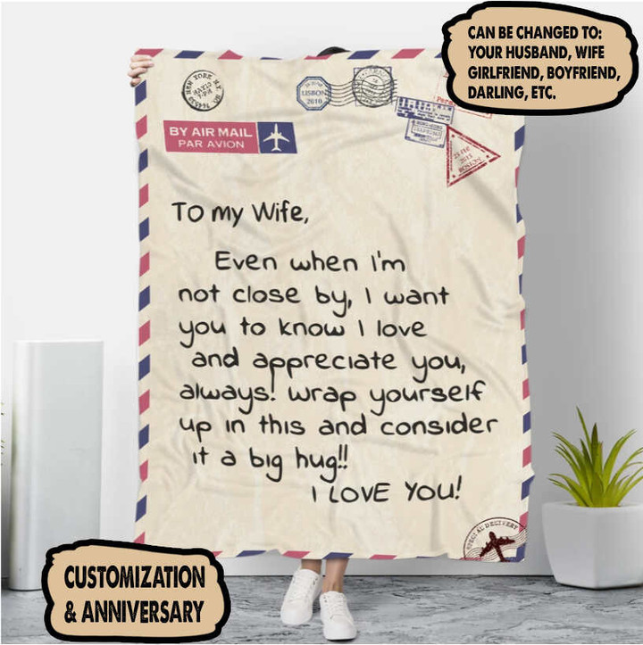 (Lhlc13) Customizable Letter Blanket- To My Wife- Even When.