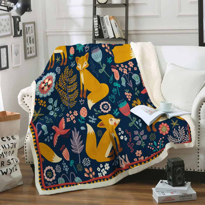 Fox In Forest Sofa Throw Blanket 