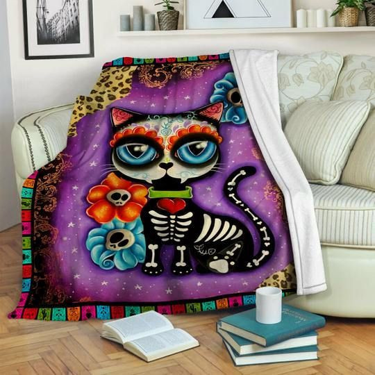 Cat Day Of The Death Clm02120608S Sherpa Fleece Blanket