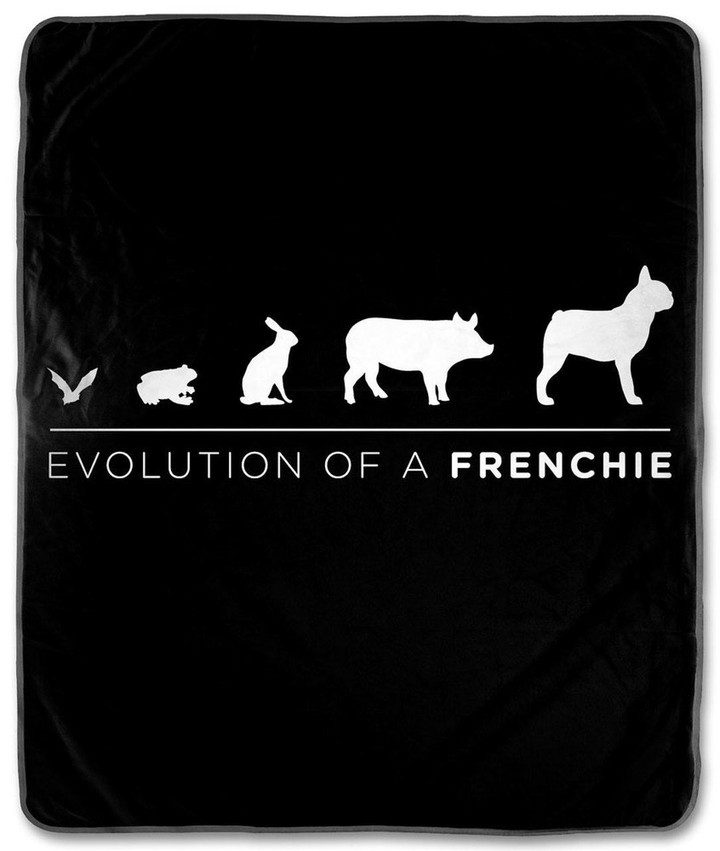 Evolution Of A Frenchie On Black Cla1712586F Sherpa Fleece Blanket