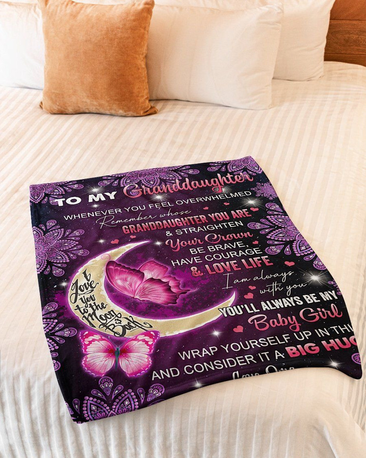 Always With You Oma Gift For Granddaughter Waning Moon Mandala Design Fleece Blanket