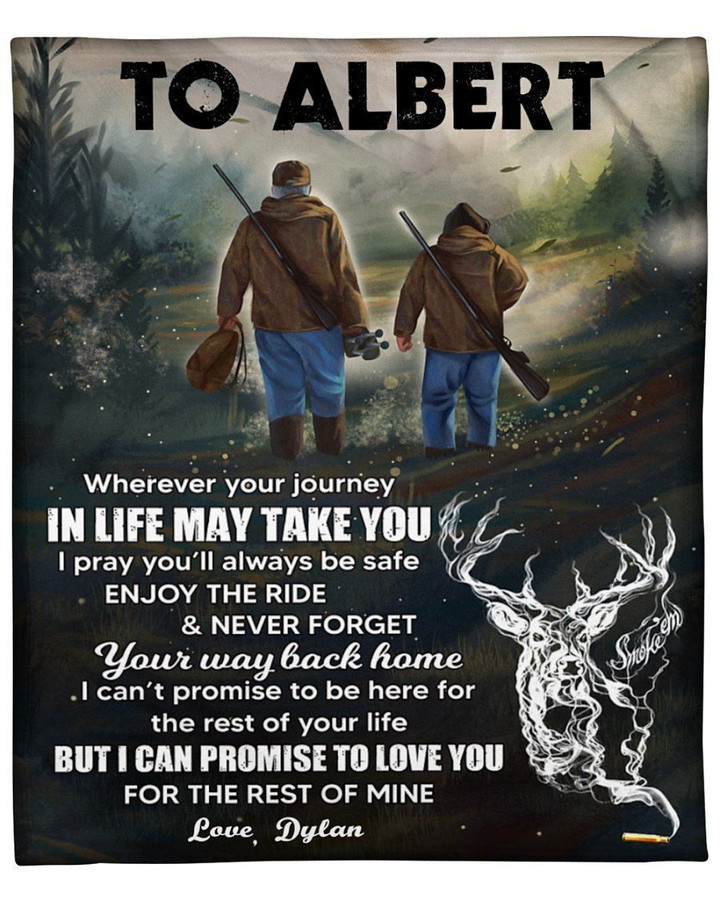 Albert Wherever Your Journey In Life Gift For Son Custom Name Fleece Blanket Sherpa Blanket