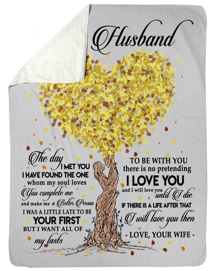 Loving Tree Gift For Husband I Will Love You Until I Die Fleece Blanket Sherpa Blanket