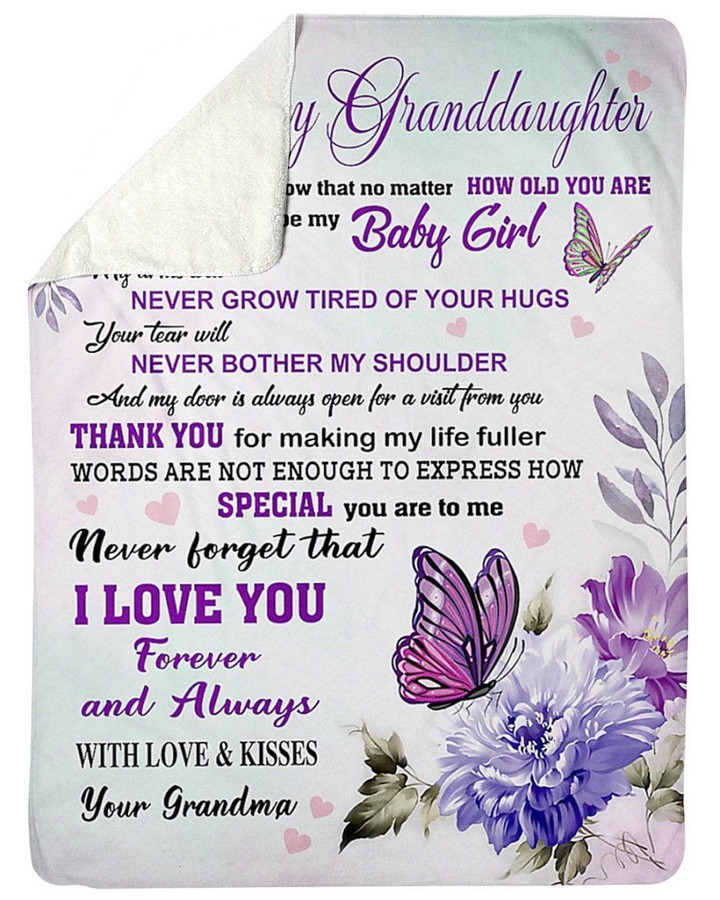 You Are My Baby Girl Grandma Gift For Granddaughter Fleece Blanket Sherpa Blanket