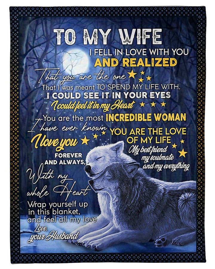 Loving Action Wolf The Love Of My Life Husband Gift For Wife Fleece Blanket