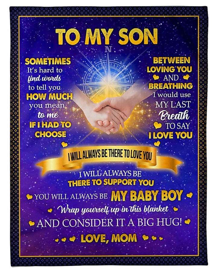 Cosmos Always Be There To Support You Mama Gift For Son Fleece Blanket