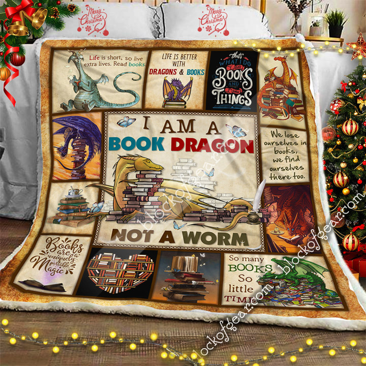 I Am A Book Dragon Sofa Throw Blanket 