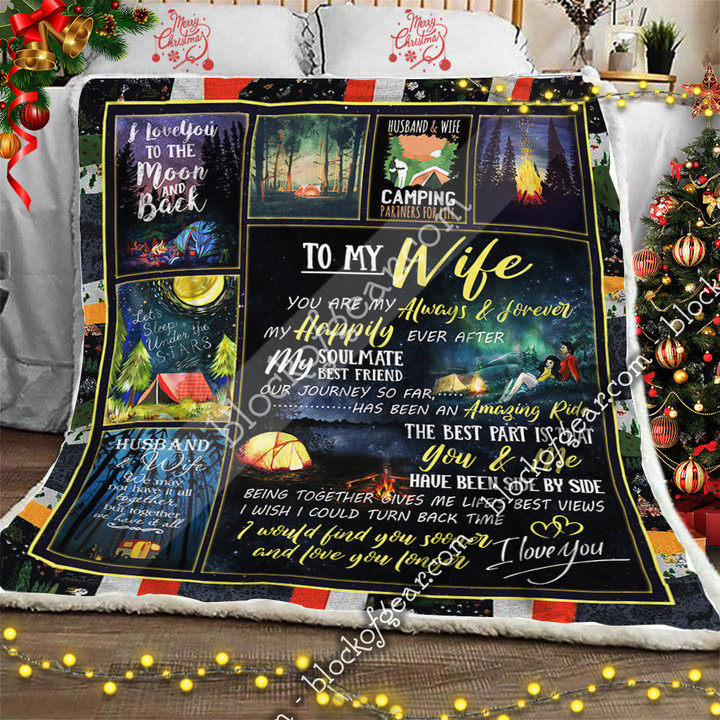 Husband And Wife Camping Partners For Life Sofa Throw Blanket 