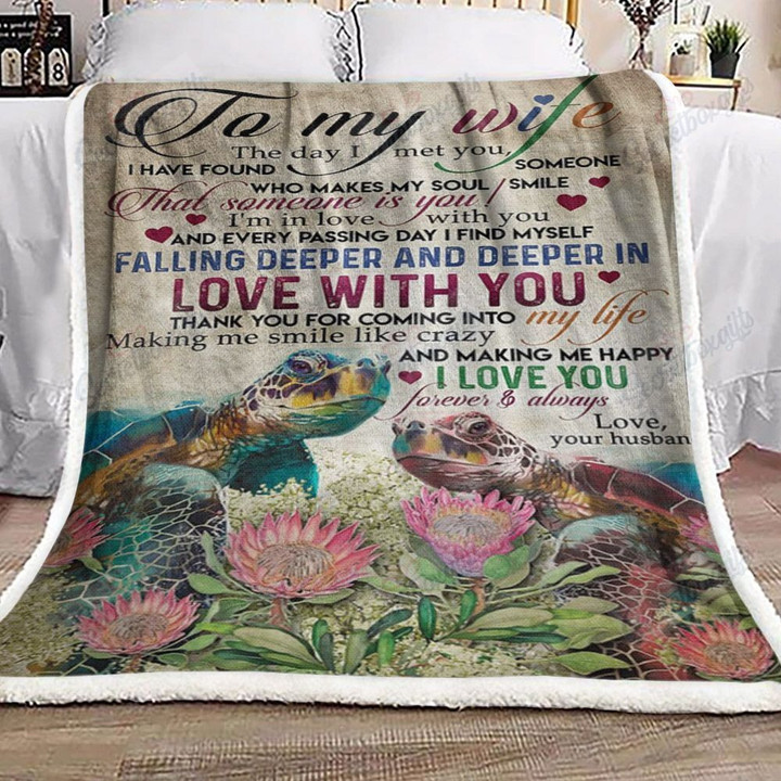 To My Wife Turtle Xa1802348Cl Fleece Blanket