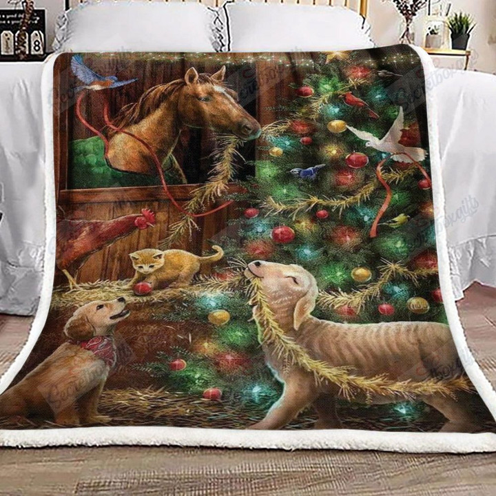 Animal Christmas Xa1802364Cl Fleece Blanket
