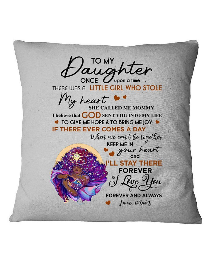 Mom To My Daughter Keep Me In Your Heart Fleece Blanket Pillow Cover