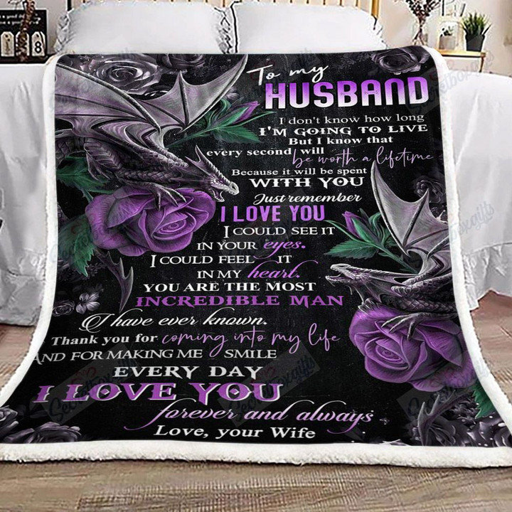 Dragon Rose To My Husband Am0401193Cl Fleece Blanket
