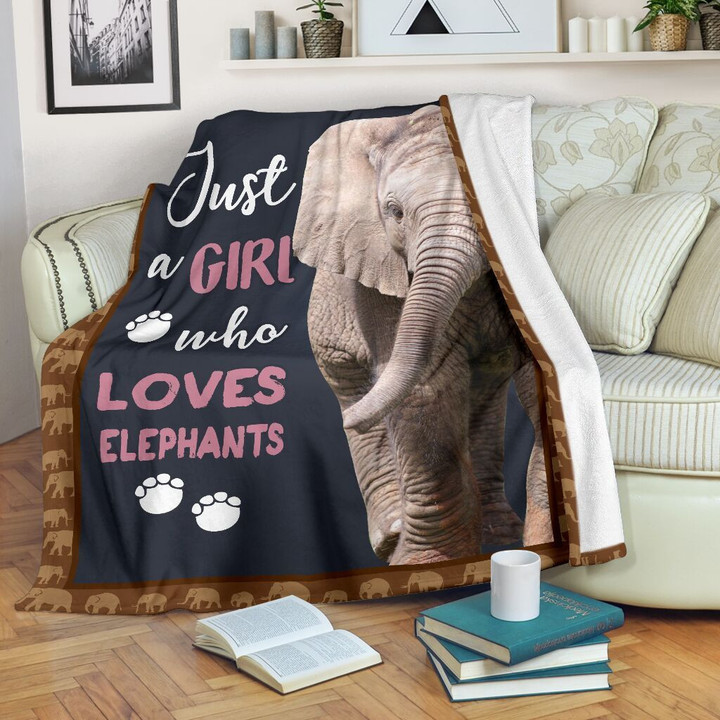 Just A Girl Who Loves Elephants Clm2412358S Sherpa Fleece Blanket