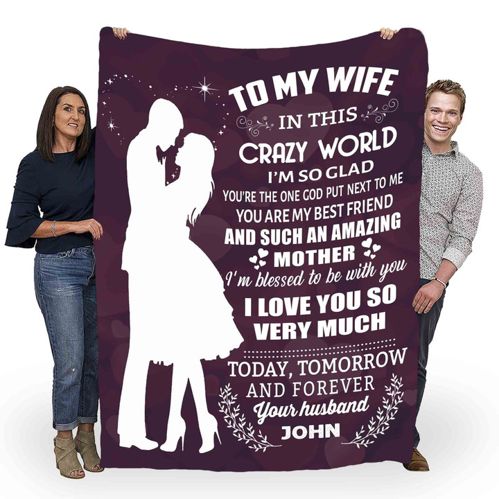 
	&#8220;To My Wife- I'M Blessed To Be With You&#8221; Customized Blanket For Wife