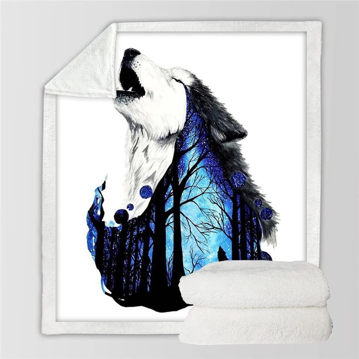 Wolf Clh2511538F Sherpa Fleece Blanket