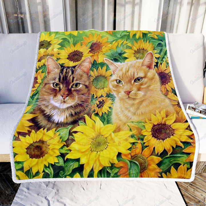 Sunflower Cat Dd3108004Tp Fleece Blanket
