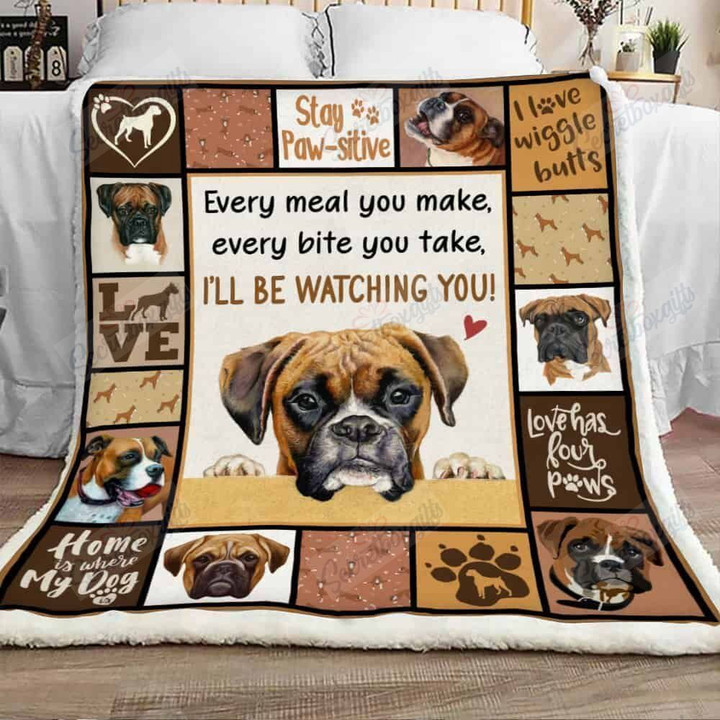 Boxer Dog Love Has Four Paw Gs-Cl-Ld1401 Fleece Blanket