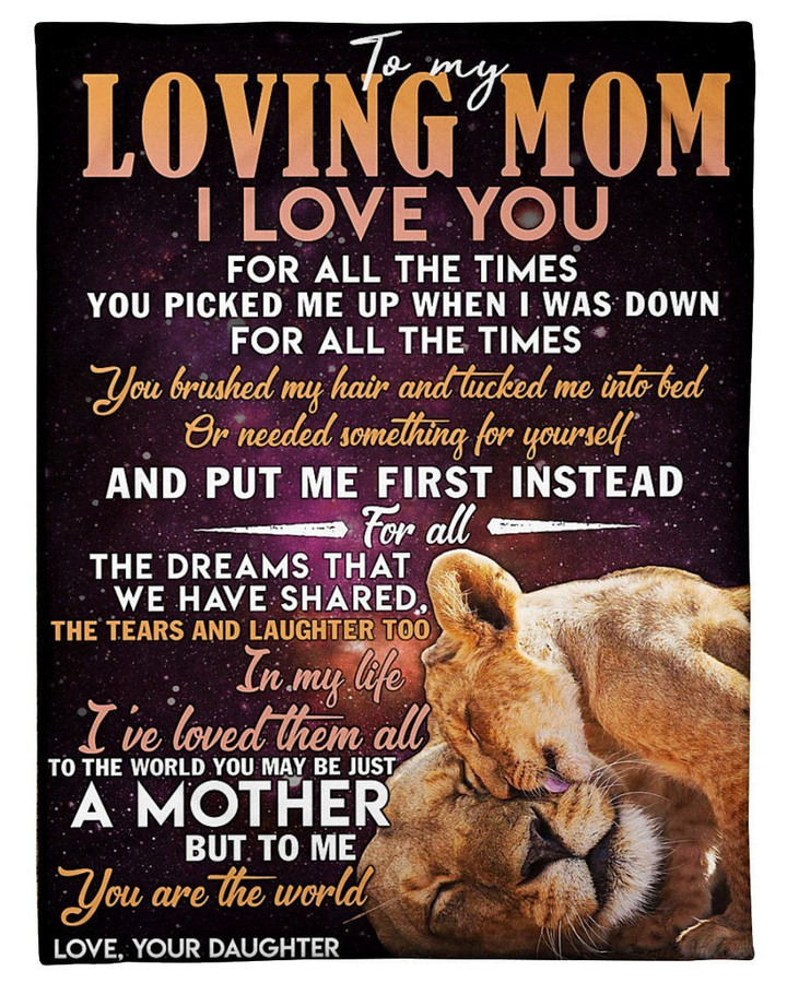 Lion Gift For Mom You Are The World Fleece Blanket