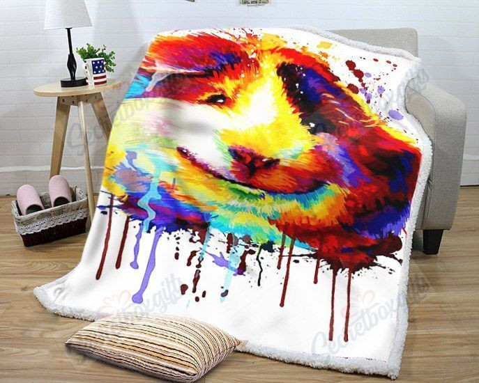 Guinea Pig Watercolor Gs-Ld2510 Fleece Blanket