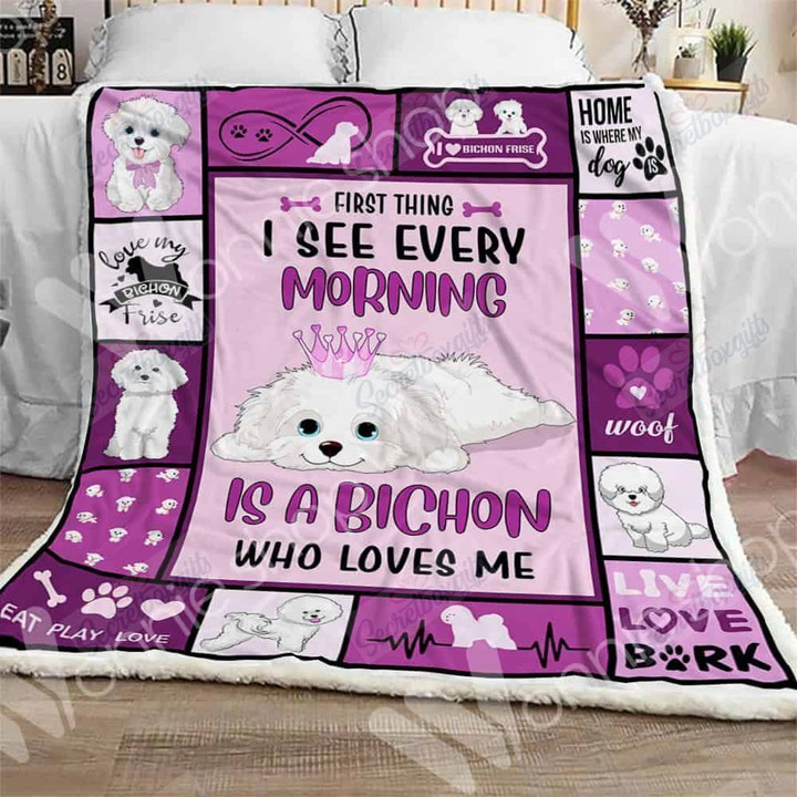 Bichon Frise Dog Gs-Cl-Nt2612 Fleece Blanket