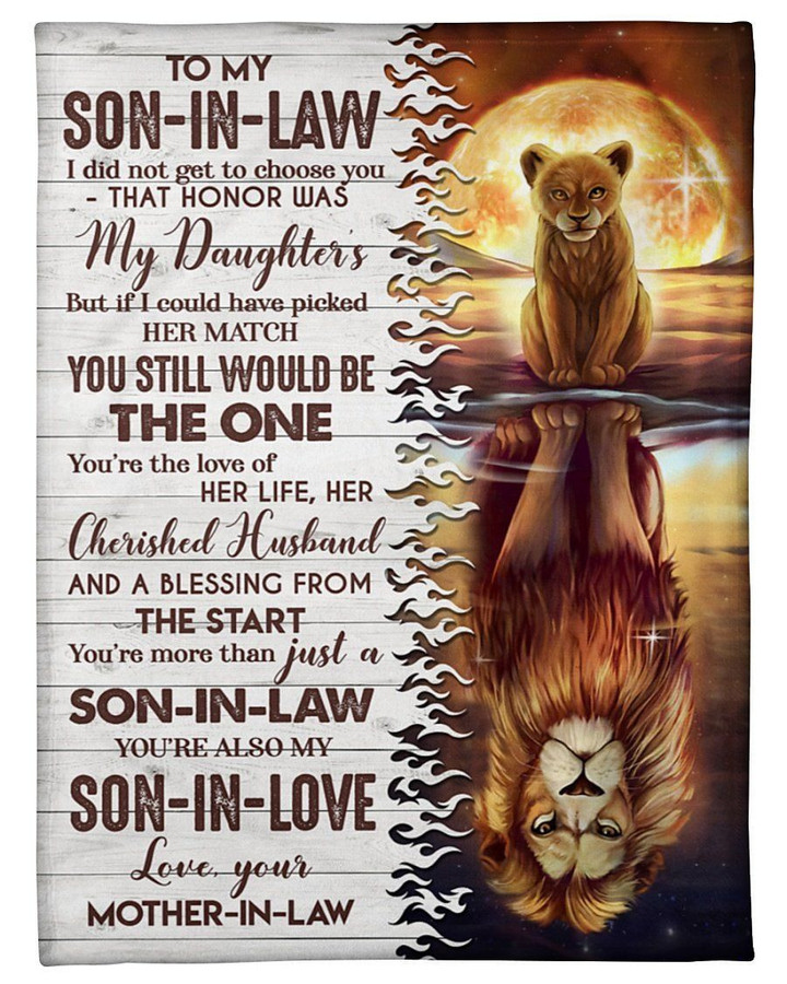 A Blessing From The Start Lion Gift For Son In Law Fleece Blanket