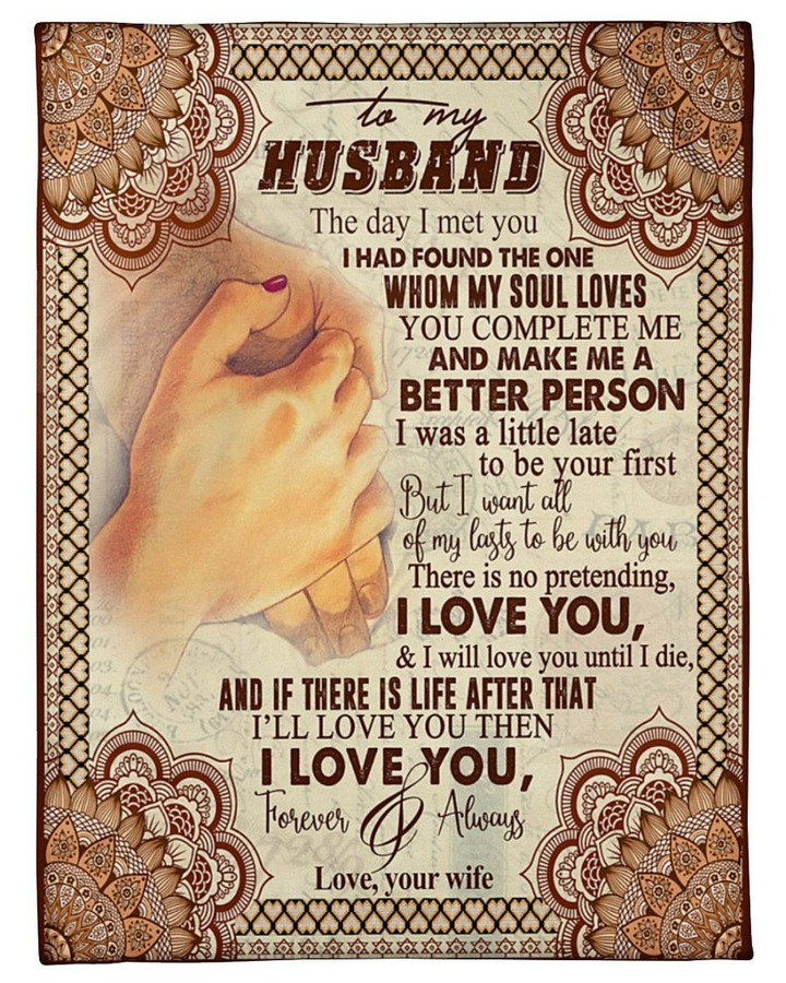 Mandala Wife Gift For Husband You Make Me A Better Person Fleece Blanket Sherpa Blanket