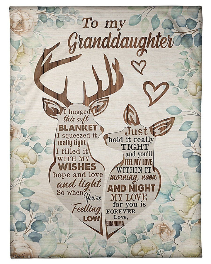 Deer My Love For You Is Forever Gift For Granddaughter Fleece Blanket Sherpa Blanket