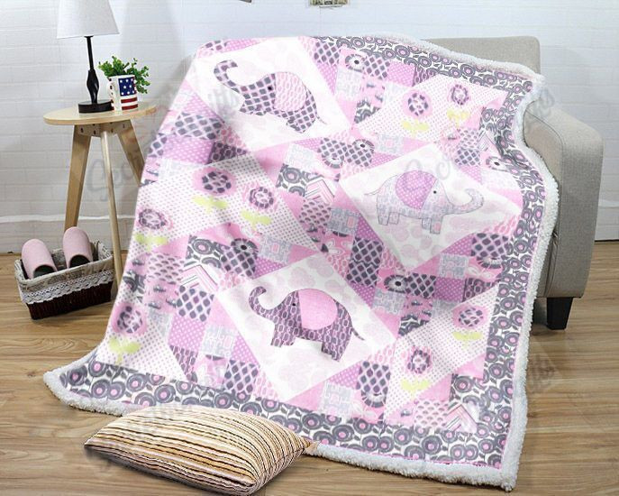 Elephant Pattern Gs-Nt1002Hy Fleece Blanket