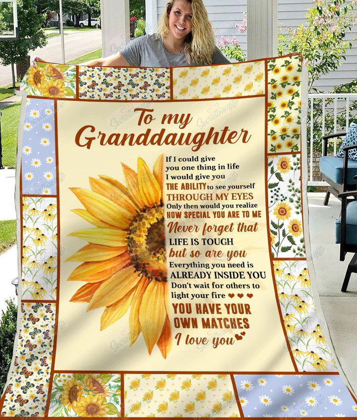 For Granddaughter Life Is Tough But So Are You Yq1401578Cl Fleece Blanket
