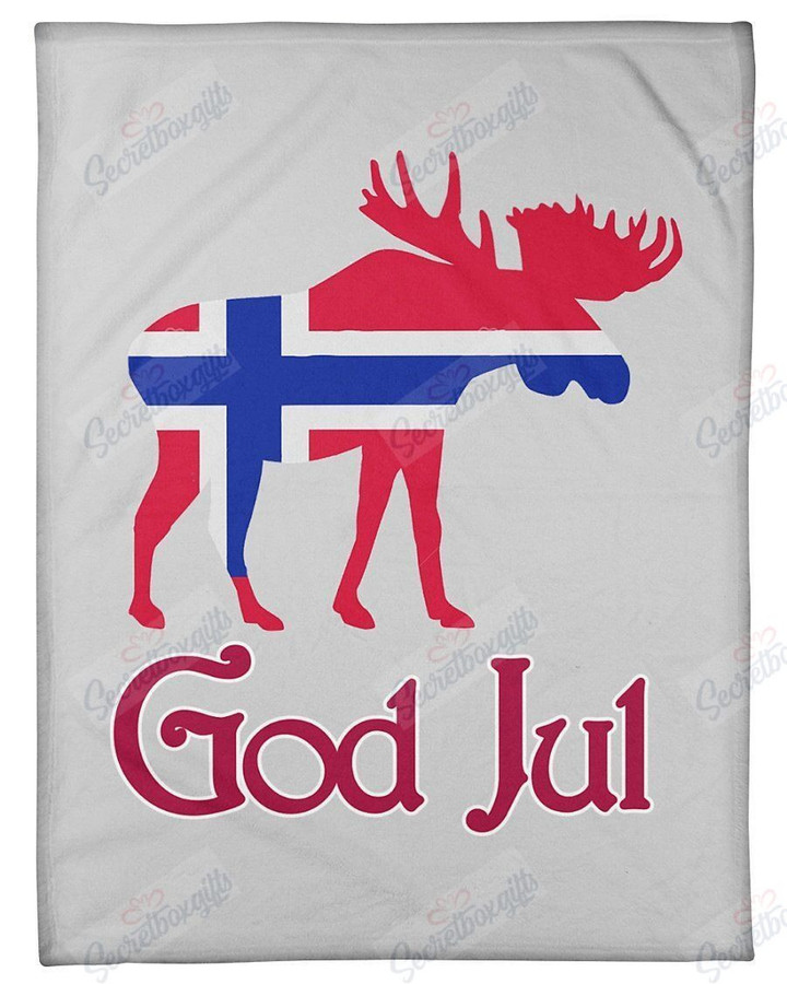 God Jul Norwegian Moose Christmas Yq1401231Cl Fleece Blanket