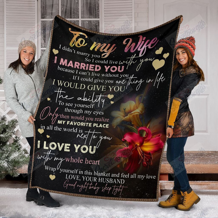 To My Wife Flower Yw1301069Cl Fleece Blanket