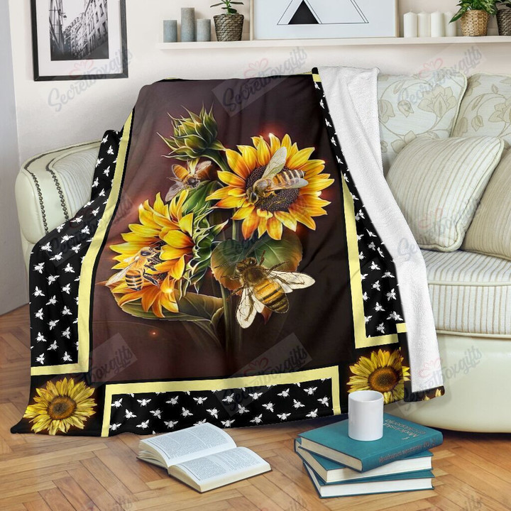 Bee Dark Sunflower Yw1802410Cl Fleece Blanket