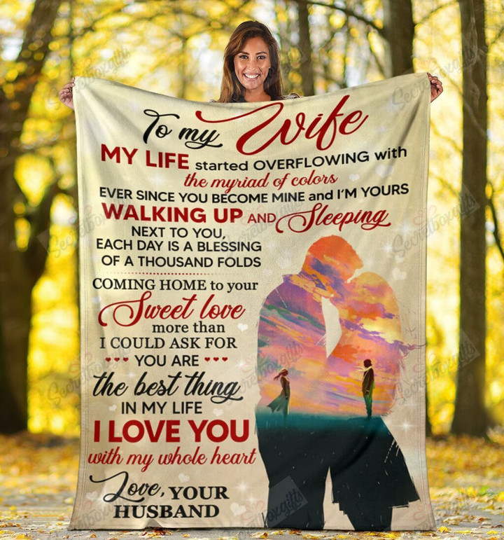 To My Wife Love Your Husband Yw1301072Cl Fleece Blanket