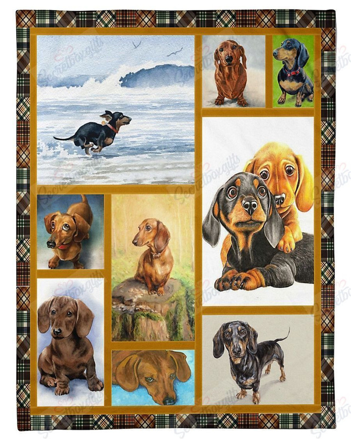 Dachshund Cute Gift For Dog Lovers Gs-Cl-Nt0901 Fleece Blanket