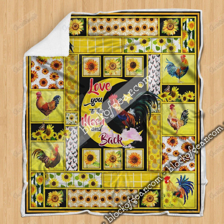 Rooster And Sunflower Gs-Cl-Ml0303 Fleece Blanket