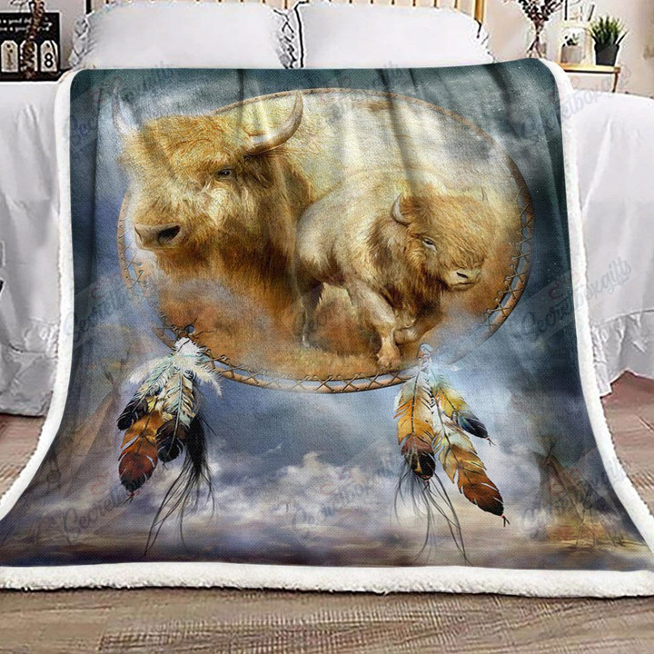 Dreamcatcher Buffalo Native American Gs-Cl-Ld2706 Fleece Blanket