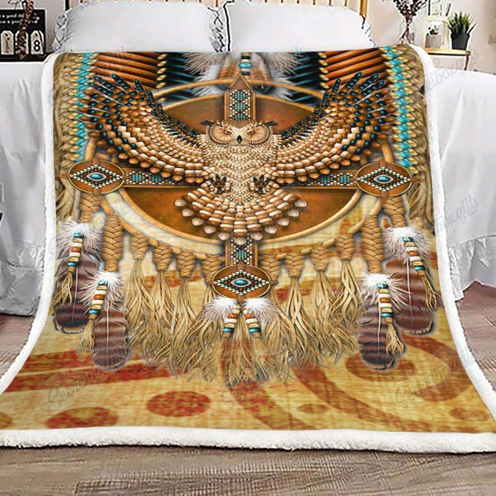 Native American Owl Dreamcatcher Gs-1305Tp Fleece Blanket