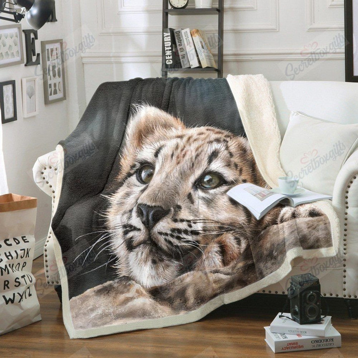 Snow Leopard Gs-Cl-Dt2506 Fleece Blanket