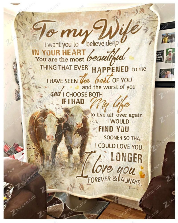 Cow To My Wife I Choose Both Gs-Cl-Dt1810 Fleece Blanket