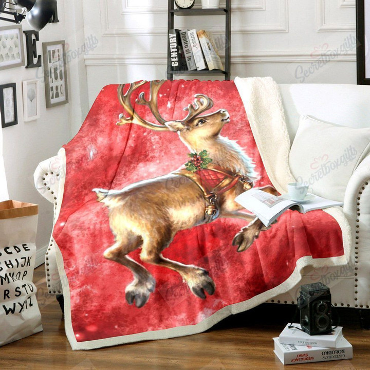 Reindeer Christmas Yq3001323Cl Fleece Blanket