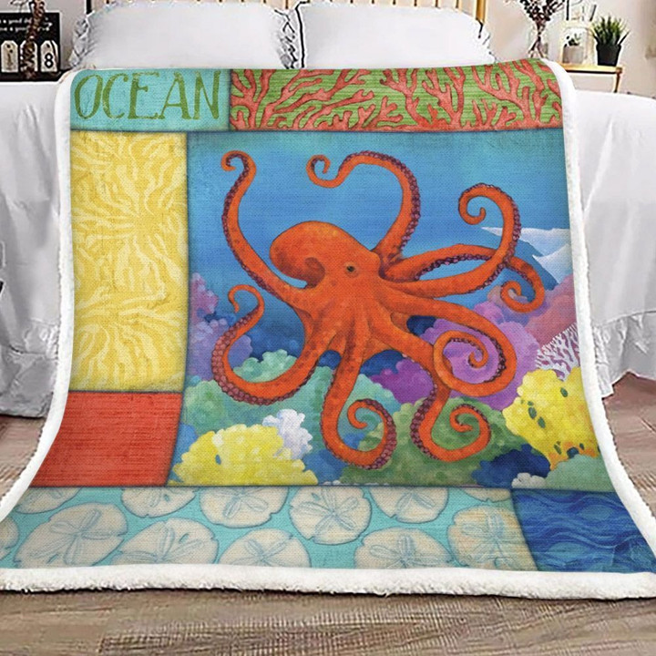 Octopus Sherpa Fleece Blanket Kotm