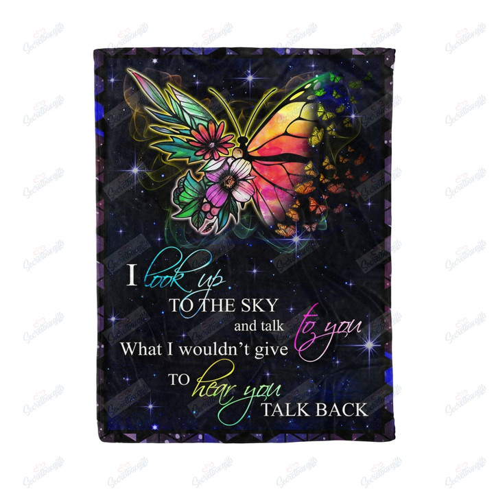 Butterfly I Look Up To The Sky And Talk To You Gs-Cl-Ml0403 Fleece Blanket