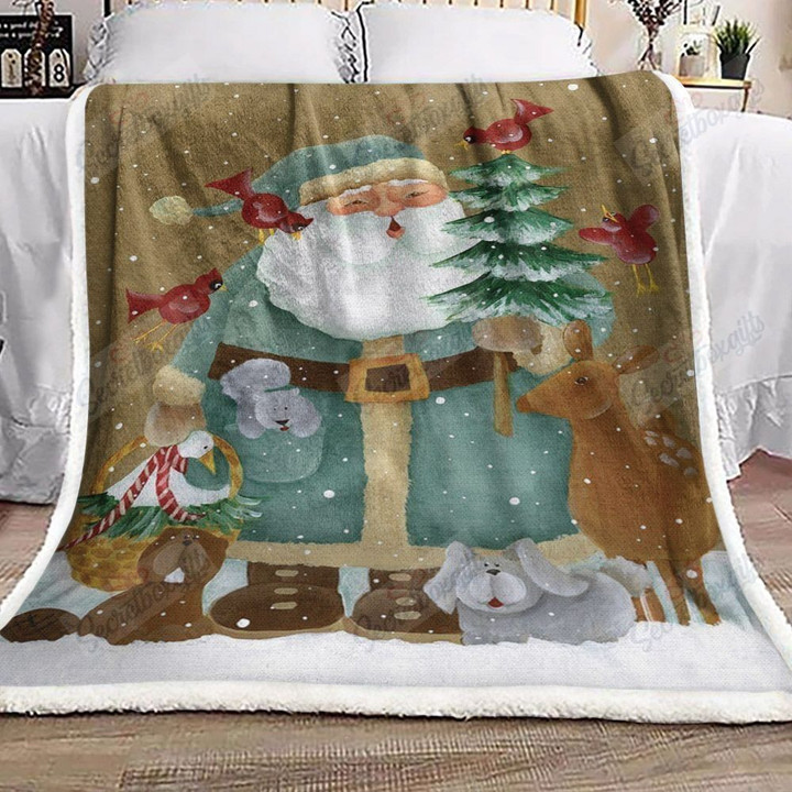 Santa Claus Animals Christmas Yq3001637Cl Fleece Blanket
